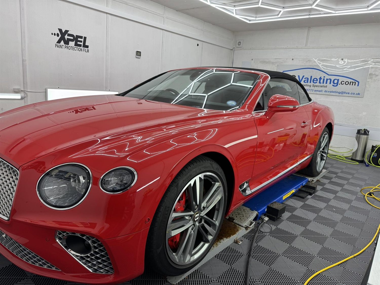 Red Bentley Continental GT after detailing
