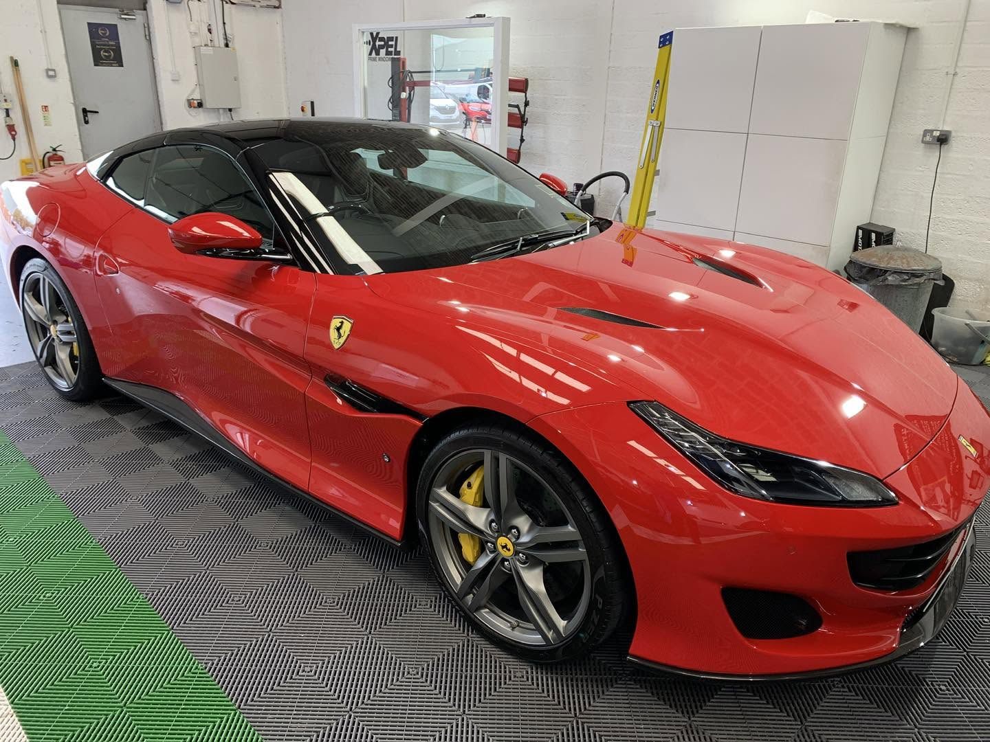 Red Jaguar F-Type convertible after detailing